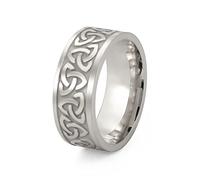 SIPURIS Celtic Trinity Knot Ring Witches Knot Irish Triquetra Knot Spinner Ring Stainless Steel Nordic Viking Ring Band Jewelry for Men,Women, 9 UK, Stainless Steel, No Gemstone