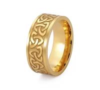 SIPURIS Celtic Trinity Knot Ring Witches Knot Irish Triquetra Knot Spinner Ring Stainless Steel Nordic Viking Ring Band Jewelry for Men,Women, 8 UK, Stainless Steel, No Gemstone