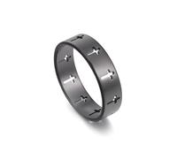 SIPURIS Cross Ring for Men Women Christian Cross Rings Spinner Stainless Steel Lord's Prayer Anxiety Ring Religious Wedding Statement Stackable Band Rings, 6 UK, Stainless Steel, No Gemstone
