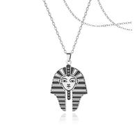 SIPURIS Egyptian Sphinx Necklace Ancient Mythological Pharaoh's Power Symbol Amulet Ladies Men Jewelry, 1.3*0.94in, Stainless Steel, No Gemstone