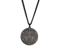 SIPURIS Enochian Angel Amulet Necklace for Men Women Magic Hexagram Triangle Pendant Necklace Solomon Kabbalah Talisman Protection Vintage Jewelry Gifts, Stainless Steel, No Gemstone