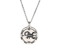SIPURIS Fifth Pentacle of Mars Witch Necklace for Men Key of Solomon The King Blessed Stainless Steel Magic Talisman Pendant Protection Jewelry Gifts, 1.06*0.24inches, Stainless Steel, No Gemstone
