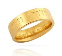 SIPURIS Hebrew Rings Jewish Kabbalah Religious Rings Jewish Blessing Rings Good Luck Amulets Gifts For Men Women, 8, Stainless Steel, No Gemstone