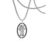 SIPURIS Hecate Triple Moon Goddess Pendant Wheel of the Hecate Symbol Magic Wicca Amulet Jewellery for Men and Women, 1.5*0.95in, Stainless Steel, No Gemstone