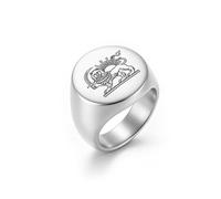SIPURIS Iran Lion Sun Signet Ring Persian Shir va Khorshid Band Iranian Vintage Finger Jewelry for Men, Stainless Steel, No Gemstone
