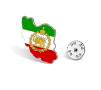 SIPURIS Lion and Sun Flag Enamel Brooch for Women Men Historical Iran Flag Lapel Map Pins Persian/Iranian Lion Brooch Jewelry (S)