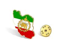 SIPURIS Lion and Sun Flag Enamel Brooch for Women Men Historical Iran Flag Lapel Map Pins Persian/Iranian Lion Brooch Jewelry (G)