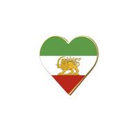 SIPURIS Lion and Sun Flag Enamel Brooch Love Heart Historical Iran Flag Lapel Map Pins Persian/Iranian Lion Brooch Jewelry, 0.79*0.79 in, Stainless Steel, no gemstone