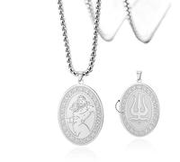 SIPURIS Lord of the Sea Poseidon Necklce Greek Mythology Amulet Twelve Gods of Olympus Accessories for Men's Jewelry, 1.5*1.06in, Stainless Steel, No Gemstone