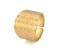 SIPURIS Metatron Cube Ring for Men Women Magic Men's Archangel Finger Rings Signet Ring Band Stainless Steel Sacred Geometry Hexagram Protection Amulet Ring Statement Band, 7 UK, Stainless Steel, No