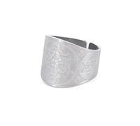 SIPURIS Metatron Cube Ring for Men Women Magic Men's Archangel Finger Rings Signet Ring Band Stainless Steel Sacred Geometry Hexagram Amulet Ring Statement Band