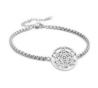 SIPURIS Metatron's Cube Bracelet for Men Women Archangels King Solomon Seal Coin Link Bracelet Stainless Steel Geometry Hollow Out Chains for Men Amulet Jewelry