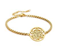 SIPURIS Metatron's Cube Bracelet for Men Women Archangels King Solomon Seal Coin Link Bracelet Stainless Steel Geometry Hollow Out Chains for Men Amulet Jewelry