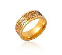 SIPURIS Norse Viking Ring for Men Odin's Fenrir Wolf Head Ring Stainless Steel Celtic Knot Ring Viking Lovely Wolfdog Ring for Men Jewelry Gift, Stainless Steel, No Gemstone