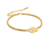 SIPURIS Om Bracelet for Women Om Ohm Aum Symbol Hindu Buddha Yoga Mediation Layered Chain Bangle Stainless Steel Adjustable Bracelet Charm Jewelry