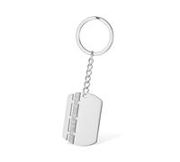 SIPURIS Roman Numbers Keychain Time Square Keyring Letters Engraved Jewelry for Men's Keychain, Silver, 1.34*0.87in