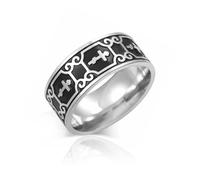 SIPURIS Russian Orthodox Cross Ring for Men Jesus Christ Amulet Stainless Steel Religious Christian Jewelry