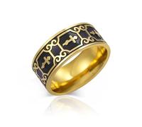 SIPURIS Russian Orthodox Cross Ring for Men Jesus Christ Amulet Stainless Steel Religious Christian Jewelry