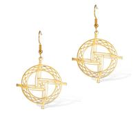 SIPURIS Saint Brigid Cross Earrings St Bridget Earrings Irish Celtic Talisman Christian Pagan Religious Jewellery for Woman Man, 1.38*1.46in, Stainless Steel, No Gemstone