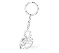 SIPURIS Scorpion Keychain Men's Keyrings Scorpio Constellation Pendant Insect Jewelry for Women, Silver, 1.46*0.83in