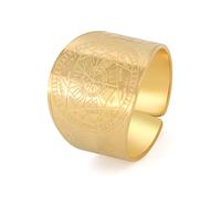 SIPURIS Seals of The Seven Archangels Men Rings Seal Of Solomon Adjustable Signet Ring Amulet kabbalah Stainless Steel Statement Band Ring Jewelry for Men Women (9, Gold), Gold,Metal,Stainless Steel
