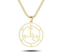 SIPURIS Sigil of Archangel Michael Saday Athanatos Sabaoth Necklace Ancient King of Solomon Saint 7th Archangel Michael Pendant Necklace Medallion Talisman Jewelry, Stainless Steel, No Gemstone