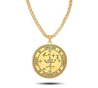 SIPURIS Sigil of Archangel Michael Saday Athanatos Sabaoth Necklace Ancient King of Solomon Saint 7th Archangel Michael Pendant Necklace Medallion Talisman Protection Amulet Jewelry for Men Women