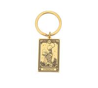 SIPURIS Skeleton Tarot Cards Keychains for Men Women Stainless Steel Vintage Skull Amulet Keyring for Key Wiccan Car Bag, Gold4