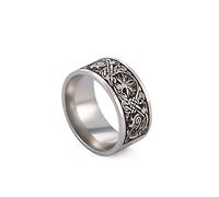 SIPURIS Tree of Life Ring for Men Odin's Raven Celtic Knot Viking Amulet Stainless Steel Vintage Jewelry Size 7-13, 5 UK, Stainless Steel, No Gemstone