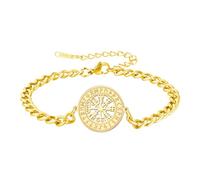 SIPURIS Viking Vegvisir Compass Bracelet Norse Rune Amulet Wrist Chain for Men Women, Adjustable, Stainless Steel, no gemstone