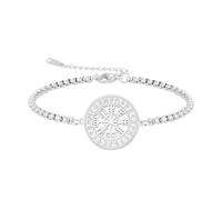 SIPURIS Viking Vegvisir Compass Bracelet Norse Rune Amulet Wrist Chain for Men Women, Adjustable, Stainless Steel, no gemstone