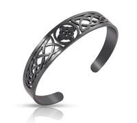 SIPURIS Witch Knot Bracelet for Women Men Viking Celtic Knot Bracelets Cuff Bangle Stainless Steel Witchcraft Geometric Adjustable Open Bangle Protection Amulet Witches Knot Jewelry, no gemstone