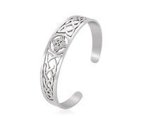 SIPURIS Witch Knot Bracelet for Women Men Viking Celtic Knot Bracelets Cuff Bangle Stainless Steel Witchcraft Geometric Adjustable Open Bangle Protection Amulet Witches Knot Jewelry, no gemstone