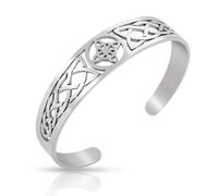 SIPURIS Witch Knot Bracelet for Women Men Viking Celtic Knot Bracelets Cuff Bangle Stainless Steel Witchcraft Geometric Adjustable Open Bangle Protection Amulet Witches Knot Jewelry, no gemstone
