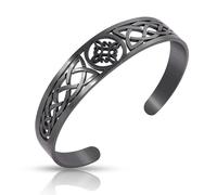 SIPURIS Witch Knot Bracelet for Women Men Viking Celtic Knot Bracelets Cuff Bangle Stainless Steel Witchcraft Geometric Adjustable Open Bangle Protection Amulet Witches Knot Jewelry