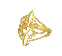 SIPURIS Witch Knot Ring, Celtic Knot Ring, Stainless Steel, Geometric, Witch Knot Ring, Wiccan Finger Rings, Wedding Ring, Stackable Ring, Jewelry for Women and Men, 7, Stainless Steel, No Gemstone