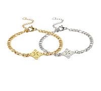 SIPURIS Witches Knot Bracelet Celtic Knot Pagan Wiccan Symbol Magic Knot Witchcraft Jewelry Bracelet Stainless Steel Adjustable Charm Chain Bracelet Jewelry for Women Men, 17+5cm, Stainless Steel, no