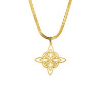 SIPURIS Witches Knot Necklace for Women Men Celtic Knot Witchcraft Pendant Geometric Protection Amulet Magic Wiccan Pagan jewelry, One Size, Stainless Steel, No Gemstone (Gold)