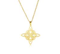 SIPURIS Witches Knot Necklace for Women Men Celtic Knot Witchcraft Pendant Geometric Protection Amulet Magic Wiccan Pagan jewelry, One Size, Stainless Steel, No Gemstone (Celtic Knot Triqueta-G)