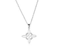 SIPURIS Witches Knot Necklace for Women Men Celtic Knot Witchcraft Pendant Geometric Protection Amulet Magic Wiccan Pagan jewelry, One Size, Stainless Steel, No Gemstone (Witch Knot-Silver)