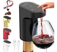 Sipvault - Drink Dispenser Liquor, Sip Vault Drink Dispenser Whiskey, Sipvault Smart Dispenser Alcohol, Electric Wine Decanter Aerator Dispenser Pourer, Adjustable Quantity Liquor Wine Pump (Black)