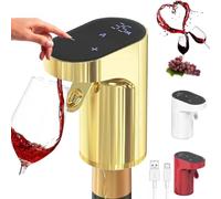 Sipvault - Drink Dispenser Liquor, Sip Vault Drink Dispenser Whiskey, Sipvault Smart Dispenser Alcohol, Electric Wine Decanter Aerator Dispenser Pourer, Adjustable Quantity Liquor Wine Pump (Gold)