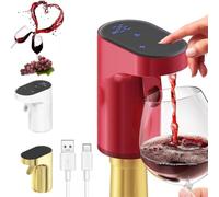 Sipvault - Drink Dispenser Liquor, Sip Vault Drink Dispenser Whiskey, Sipvault Smart Dispenser Alcohol, Electric Wine Decanter Aerator Dispenser Pourer, Adjustable Quantity Liquor Wine Pump (Red)