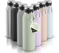 SipX™ Triple-Insulated Stainless Steel Water Bottle - 20oz. With Cover Lid, BPA-Free Reusable Insulated Water Bottle Keeps Cold For 24 Hours, (Green)