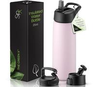 SipX™ Triple-Insulated Stainless Steel Water Bottle 25oz. With 3 Lids, BPA-Free Reusable Insulated Water Bottle Keeps Cold 24 Hours, Metal Water Bottle Made Of Sustainable Material For Hiking & Biking