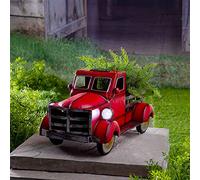 Siqi Garden Car Planters, Car Ornaments，Sculpture With Solar Led Lights For Indoor Outdoor Winter Decorations, Patio Yard Lawn Ornaments Gift, 20 * 12 * 12-c