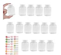 Siqian 15 Pcs 100ml Plastic Juice Bottles with Screw Lids, Reusable Bottles for Coffee, Milk, and Beverages, Perfect for Home and Commercial Use