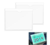 Siqian 2 PCS Parking Permit Holder for Car Windscreen, Self Adhesive Car Permit Holders Windscreen Card Holder Clear for Car, Van, Caravan Windscreen, Tax Disc Holder for Car Windscreen