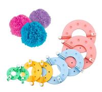 Siqian 8 PCS Pom Pom Maker, 4 Sizes Pom Pom Maker Kit, Plush Ball Making Tool, Clover Pompom Maker, Pom Pom Craft Maker, Reusable for DIY Pom Pom Craft Fluff Ball Knitting Wool & Yarn Weaver Tool