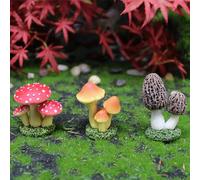 siqiaole 3-Piece Enchanting Resin Craft Set: Simulated Mushroom Decor with Moss Micro-Landscape, Perfect DIY Potted Garden Decoration for Succulents - A Must-Have!